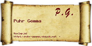 Puhr Gemma névjegykártya